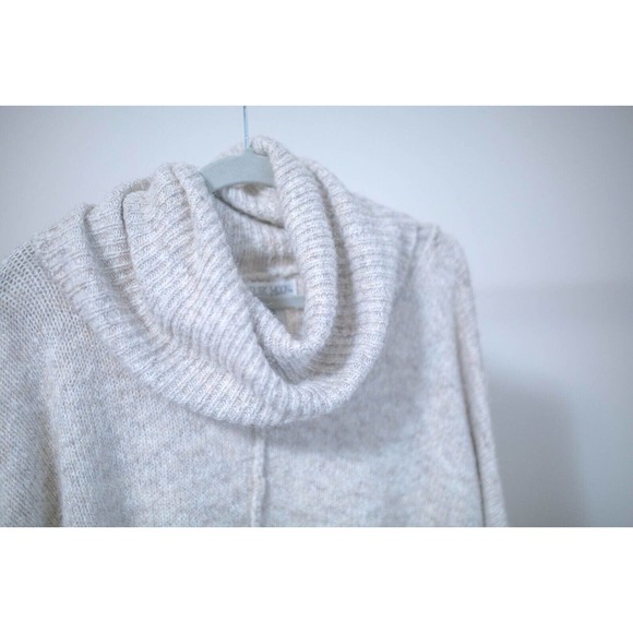 Ruby Moon Gray Wool Alpaca Blend Chunky Oversized Turtleneck Sweater SZ L - Picture 2 of 7